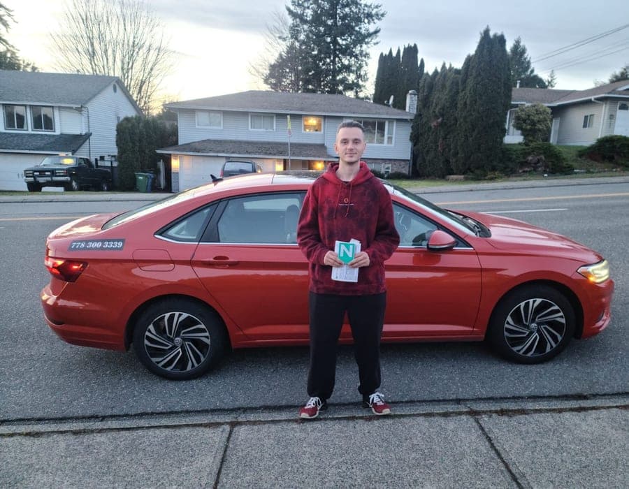 Ardas Driving School student with our vehicle